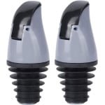 Olie fles schenkdoppen - Set van 2 - Handige tuit doppen voor wijn azijn flessen - Keuken accessoire in grijs - Druppelvrij schenken