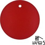 Pannen Onderzetter | Keuken Accessoires | Anti-Slip | Honeycomb | Ø 18 cm | Rood