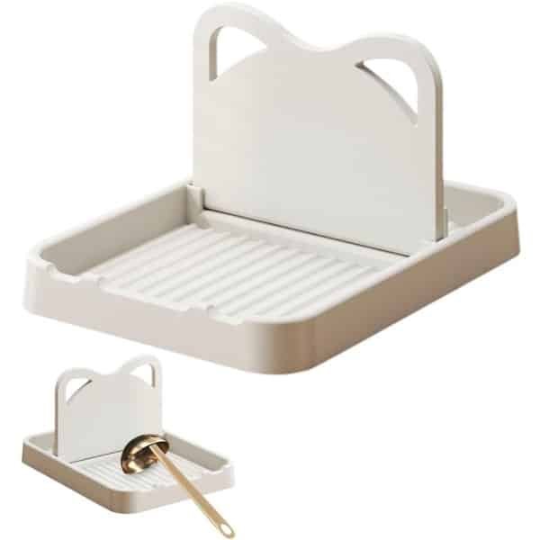 Premiumdesign Spatelhouder - Lepelhouder Aanrecht - Keukengerei Houder - Keuken Accessoires - Keuken Organizer - Aanrecht Organizer - BPA-vrij - Beige