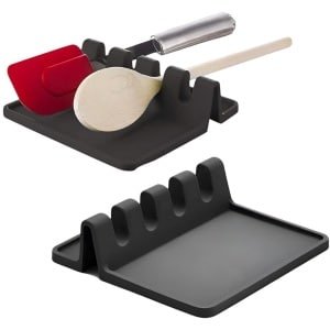 Premiumdesign Spatelhouder - Lepelhouder Aanrecht - Keukengerei Houder - Keuken Accessoires - Keuken Organizer - Aanrecht Organizer - BPA-vrij - Zwart