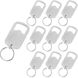 Roestvrijstalen Flesopener Sleutelhanger - Praktisch Accessoire voor Bar en Keuken - 10 Stuks