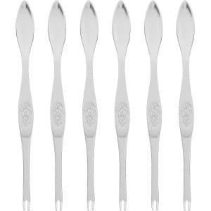 Seafood Vorken Picks Set van 6 stuks - Roestvrij Staal - 16.5 * 1.3 cm - Zilverkleurig - Keuken Accessoire voor Zeevruchten - Luxe Tafelgerei.