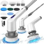 Serolux® - Elektrische Schoonmaakborstel - Elektrische Schrobber - Schrobborstel - Draadloos - 3200 rotaties - 360° intelligente rotatie - PX6 waterdicht - Badkamer of keuken - Schrobber - 10 opzetstukken - Wit