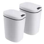 Set Van 2 Sensor-Vuilnisemmers - 12 L Automatische Vuilnisemmer Met Sensor - Elektrische Vuilnisemmer Met Soft-Close Deksel En Klemring - Afvalemmer - Intelligente Kunststof Vuilnisemmer Voor Keuken