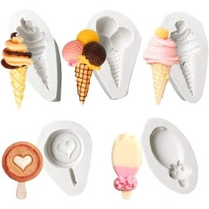 Siliconen Mal voor Fondant Cake en Ijsje Decorating - 5 Stuks - Antiaanbaklaag - 3D Mallen - DIY Gereedschap Snoep - Keuken Accessoires