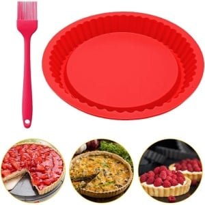 Siliconen bakvormen set - 254 cm Ronde Cakevormen met Olieborstel - Non-stick & Quick Release Cake Bakvorm - BPA-vrije Mal - Voor Cake, Brood, Taart en Pannenkoek - Keuken Accessoires Bakken - Gemakkelijk Schoon te Maken
