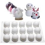 Siliconen vorm voor ijsblokjes en muffins - 15 ballen - ronde kogelvorm - cake pudding ijsblokjes chocolade zeep - handgemaakt - keuken accessoire