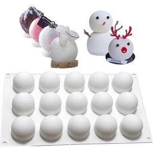 Siliconen vorm voor ijsblokjes en muffins - 15 ballen - ronde kogelvorm - cake pudding ijsblokjes chocolade zeep - handgemaakt - keuken accessoire