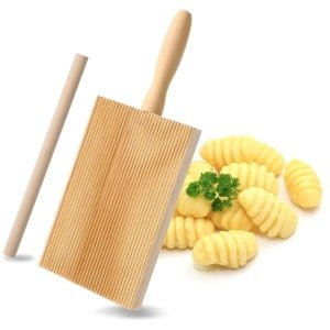 TRANKIELO® - Gnocchi Plank en Ravioli Rollende Pin - Houten Gnocchi Pasta Maken Gereedschap - Authentieke Italiaanse Keuken Accessoires