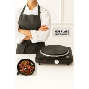 Teffo Elektrische Kookplaat 1500W - Enkele Pits - Compacte Hot Plate - Kooktoestel met Instelbare Thermostaat - Campingkookplaat - Ø185mm - Veilig, Energiezuinig & Draagbaar - Ideaal voor Keuken, Studentenkamer & Vakantie