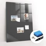 Tulup Whitebord - Kleur Grijs Magneetbord - 70 cm x 100 cm - Magnet Board - Interieur Accessoires Kantoor - Magnetisch Bord - Ideeënbord Thuiswerkplek - Inclusief Gratis Magneten & Marker & Spons - Memobord Keuken - Magneetbord Rechthoekig