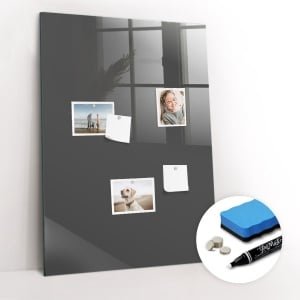 Tulup Whitebord - Kleur Grijs Magneetbord - 70 cm x 100 cm - Magnet Board - Interieur Accessoires Kantoor - Magnetisch Bord - Ideeënbord Thuiswerkplek - Inclusief Gratis Magneten & Marker & Spons - Memobord Keuken - Magneetbord Rechthoekig