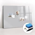 Tulup Whitebord - Kleur Lichtgrijs Magneetbord - 100 cm x 70 cm - Magnetisch Wandbord - Interieur Accessoires Kantoor - Foto Magneetbord - Productiviteit Tools - Inclusief Gratis Magneten & Marker & Spons - Memo Magneetbord - Memobord Keuken