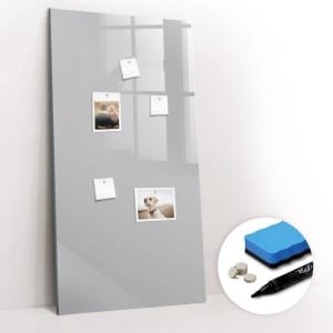Tulup Whitebord - Kleur Lichtgrijs Magneetbord - 60 cm x 120 cm - Magnetic Board - Interieur Accessoires Kantoor - Memobord Keuken - Productiviteit Tools - Inclusief Gratis Magneten & Marker & Spons - Magneetbord Keuken - Magnet Board