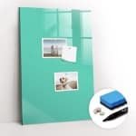 Tulup Whitebord - Kleur Turquoise Magneetbord - 40 cm x 60 cm - Magneetbord Muur - Interieur Accessoires Kantoor - Memo Magneetbord - Inspiratiebord Kantoor - Inclusief Gratis Magneten & Marker & Spons - Magnetisch Bord - Magneetbord Keuken