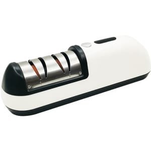 VHV - 2-in-1 messenslijper - Elektrische messenslijper - Wetsteen voor thuis - Messenslijper met twee fasen - Voor de keuken