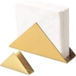 Verticale Servethouder voor Tafelblad - Gouden Driehoekige Houder voor Servetten - Stijlvolle Accessoire voor Keuken en Eettafel - Geschikt voor Picknicktafels - Luxe uitstraling in Goudkleurige Finish
