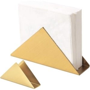 Verticale Servethouder voor Tafelblad - Gouden Driehoekige Houder voor Servetten - Stijlvolle Accessoire voor Keuken en Eettafel - Geschikt voor Picknicktafels - Luxe uitstraling in Goudkleurige Finish
