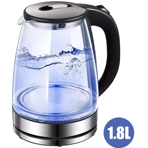 Waterkoker - Glazen Waterkoker - Elektrische Theeketel 1.8L - Glazen Waterkoker Met LED Verlichting - 220V Waterkoker - Snelkoker - Waterkoker Met Droogkookbeveiliging - 1500W - 1800W Waterkoker - BPA-vrije Waterkoker - Keuken Waterkoker