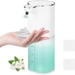 Zeepdispenser wandbevestiging zonder boren 400 ml elektrische - USB-oplaadbaar IPX5 waterdicht - voor keuken en badkamer (wit)