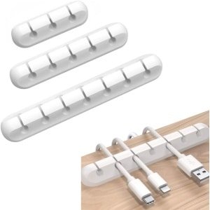 Zelfklevende Kabelklemmen - Kabel organiser - Kabel Fixatie Kabelorganisator - kabelhaspels keuken organizers kabelhaspel apparaten - voor Bureau, Auto, Kantoor, Elektrische Draden etc - kabelhouder zelfklevend management - 3 stuks