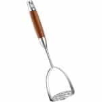 Zeynomax - Houten Aardappelstamper voor Aardappelen en Bonen - Bruin - Keukengerei voor Restaurant en Thuisgebruik met Eierbreker - Professionele Gadget met babymodder Kleur - Duurzaam en Handig - Makkelijk schoon te maken