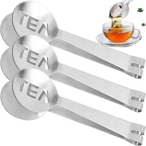 Zeynomax - Roestvrij Staal Theezakje Tangen Set van 3 - Multifunctioneel Keukengereedschap voor Theezakjes Knijpen - Huishoudelijke Keuken Accessoires voor Thee en Kruiden - Bar Tools met Suikerclip - IJsblokjes Clip Tangen.
