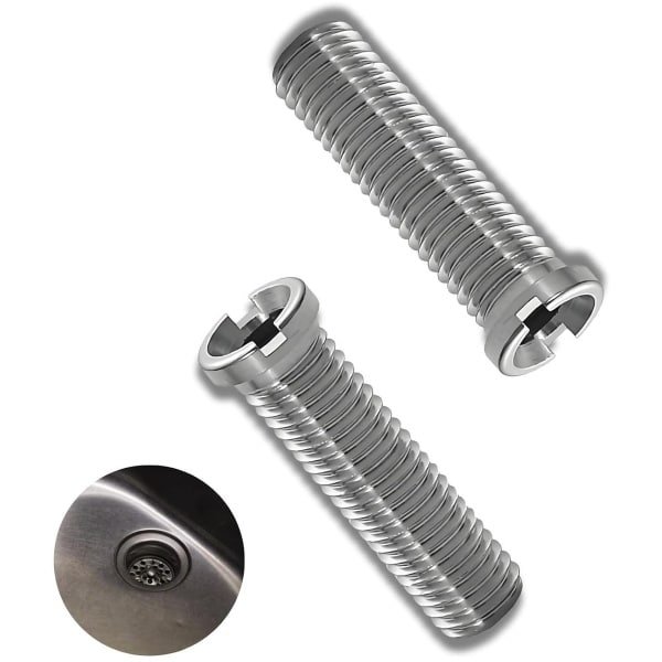 Zeynomax - Roestvrijstalen holle schroeven voor gootsteen - 2 stuks - M12 X 45 mm - Geschikt voor zeefmandventielen - Accessoires voor afvoersystemen - Gootstenen en wastafels - Keuken- en badkamerspoelbakken.