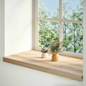 vidaXL Vensterbanken - 2 stuks - Massief Eikenhout Massieve Houten Vensterbank - Eikenhouten Vensterbank - Woonaccessoires - Keuken Accessoires - Living Accessoires