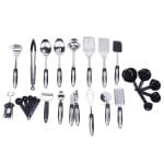 25-delig Roestvrij Stalen Keukengerei Set - Antiaanbaklaag - Gadgets Accessoires - Lepels Draaiers Spatel Pollepelset