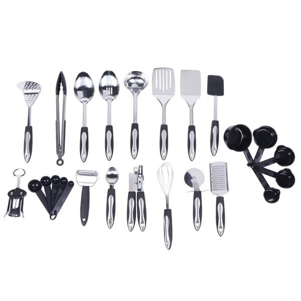 25-delig Roestvrij Stalen Keukengerei Set - Antiaanbaklaag - Gadgets Accessoires - Lepels Draaiers Spatel Pollepelset