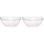 2x Salade schalen/slakommen van glas 26 cm - Schalen en kommen - Keuken accessoires