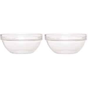 2x Salade schalen/slakommen van glas 26 cm - Schalen en kommen - Keuken accessoires