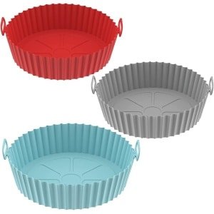 3 Pack Herbruikbare Siliconen Pot - Air Fryer Siliconen Liner - Ronde Vervangende Mand - Vaatwasmachinebestendig - Non Stick - Air Fryer Accessoire voor Thuis Keuken
