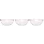 3x Salade schalen/slakommen van glas 26 cm - Schalen en kommen - Keuken accessoires