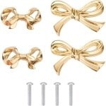 4pcs Brass Arch Cabinet Knobs - Vintage Bow Gold Dresser Knobs - Decoratieve Drawer Handles voor Cabinet Wardrobe Hardware - Keuken Accessoires (2 Stijlen)