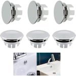 6 stuks gootsteenoverloopafdekking - zink-overloop afdekplaat chroom - spoelbakoverloop afdekking voor keuken gootsteen accessoires - hoogwaardige kwaliteit