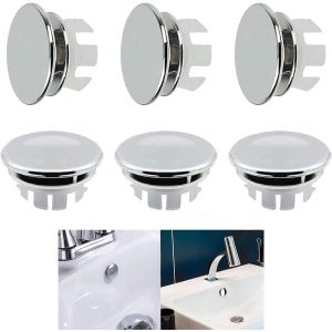 6 stuks gootsteenoverloopafdekking - zink-overloop afdekplaat chroom - spoelbakoverloop afdekking voor keuken gootsteen accessoires - hoogwaardige kwaliteit