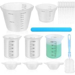 7pcs Siliconen Meetbekers - 100ml - 250ml - 500ml - Herbruikbare Bekers voor Epoxyhars - DIY Ambachten - Laboratorium - Keuken - Inclusief 3 Dispenserbekers en Accessoires