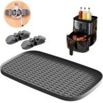 Accessoires voor heteluchtfriteuse - multifunctionele siliconen pad met kabelhouder - opbergrek - siliconen mat - voor kruidenflessen - bestek - keuken gadgets