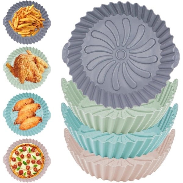 Air Fryer Silicone Moulds - 4 Pieces - Reusable Silicone Insert - Baking Paper Replacement - Keuken Accessoires