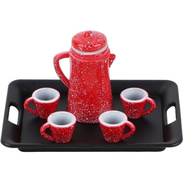 Allecto plus - Poppenhuis accessoires: vintage koffieservies miniatuur porselein 1/12 - Kerstmis en keuken woonkamer.
