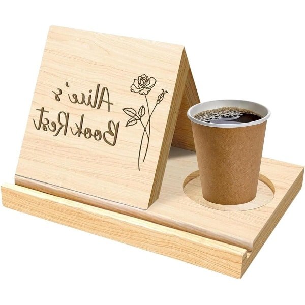 Driehoekige houten boekenstandaard - kookboekstandaard voor keuken - kindvriendelijke houten accessoire voor school en bureau