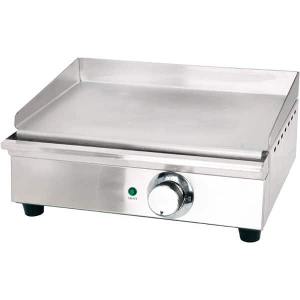 Elektrische Grillplaat Voor Professionele Keuken - Teppanyaki Tafelgrill - Geschikt Voor Binnen - Roestvrij Staal - Thermostaatbediening - Anti-Aanbaklaag - 41.1 x 29.7 x 18.5 Cm