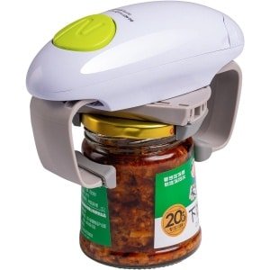 Elektrische Opener - Gladde Rand - Draagbaar - Handsfree - Batterij Bediend - Artritis - Keuken Gadget - Flesopeners - Automatisch Openen - Senioren - Wit
