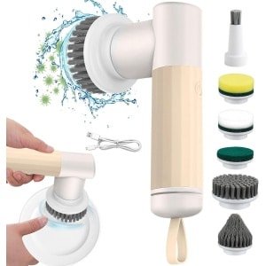 Elektrische reinigingsborstel - handgeleide Power Spin Scrubber - 6 verwisselbare boorborstelkoppen - splijtreinigingsborstel - draagbare schrobber - badkamer badkuip keuken vloer