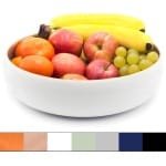 Grote stijlvolle bamboe fruitschaal 30 cm wit houten - salade serveerschaal - fruitmand voor keuken - broodmand - tafeldecoratie - thuis - keuken servies accessoires Fruitschaal