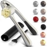 Ibenzoa® Innovatieve Keuken Knoflook- en Kruidenpers met Ergonomische Handgreep en Accessoires voor Gemak