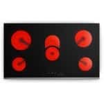 Klarstein Verosteel 90 cm keramische kookplaat - 5-pits elektrische kookplaat, touchbediening, 8400 W, timer en kinderslot, warmte-indicator, makkelijk schoon te maken glazen oppervlak, minimalistische kookplaat voor in de keuken