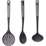Kook/keuken gerei - set van 3x stuks - zwart/grijs - kunststof - keuken/kook accessoires